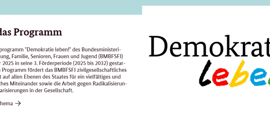 Screenshot Programm Demokratie leben!